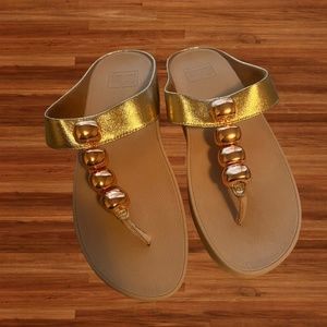 NWT: FitFlop Rola Glitzy (Rose gold) size 7